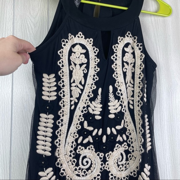 INC International Concepts Embroidered Mesh Overlay Key Hole Sheath Dress - Picture 5 of 6